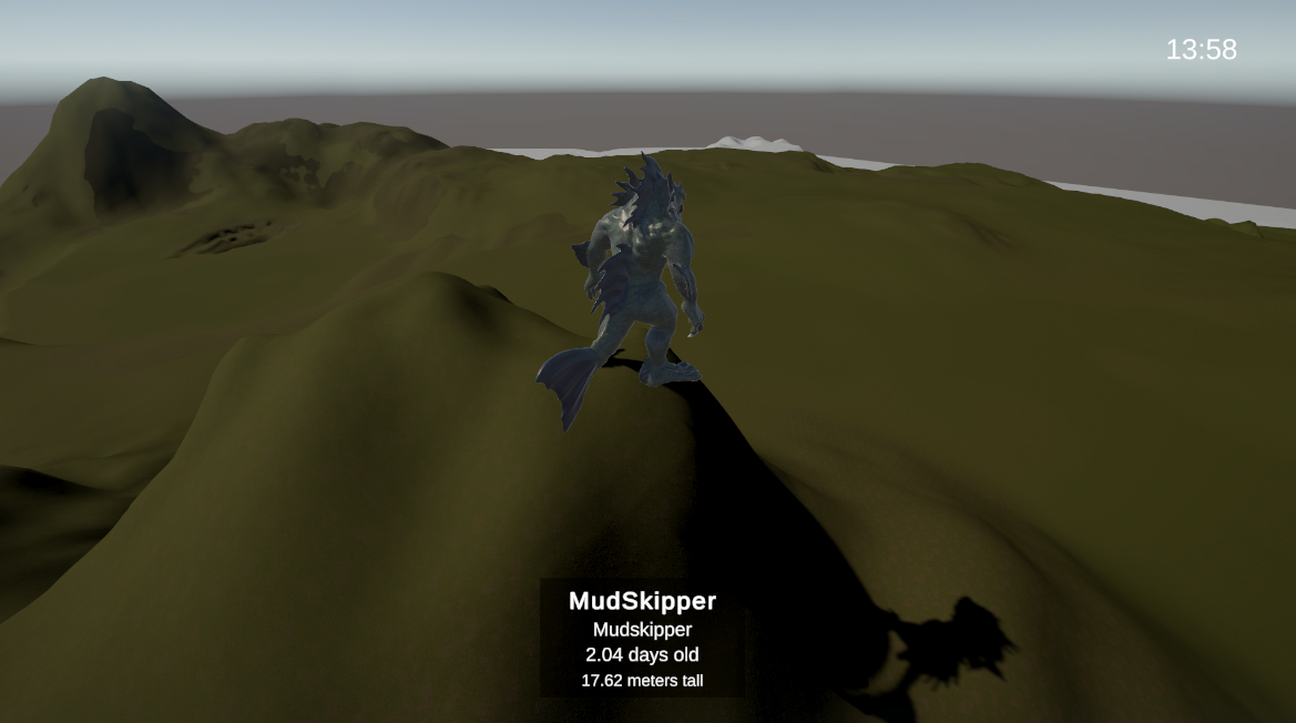 Monster Island Mudskipper monster standing on a hill