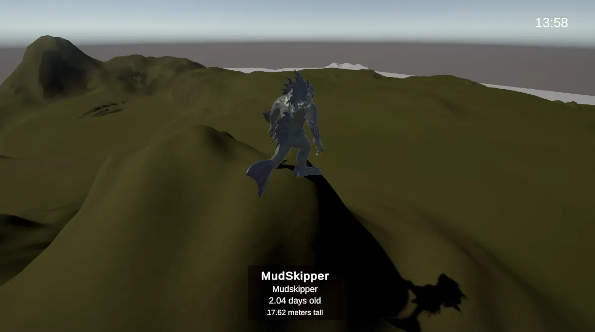 Monster Island Mudskipper monster standing on a hill